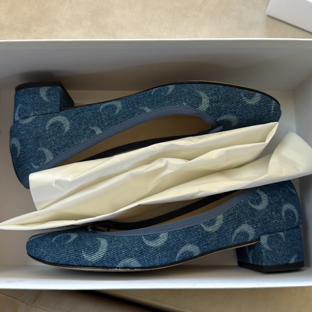 Marine Serre Blue Repetto Moon Laser Heels